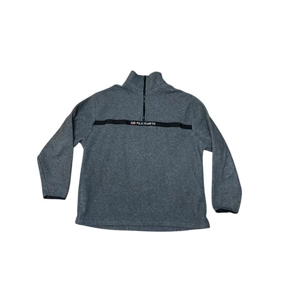 Vintage Polo Ralph Lauren Sweater Adult L Gray Pullover 1/4 Zip Fleece USA Mens - Picture 1 of 6